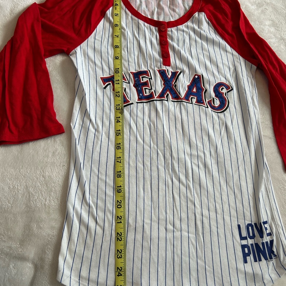 PINK Victoria's Secret Texas Rangers Raglan Tee - Picture 5 of 6